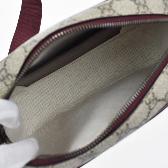 GUCCI Marmont GG Pattern Shoulder Bag Supreme Leather Canvas Brown Red - Picture 10 of 15